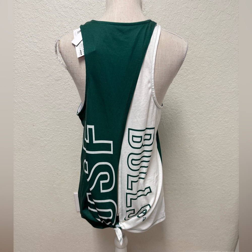 NWT USF Bulls Green & White Tank Top with Bull Logo Size Medium - Picture 3 of 16
